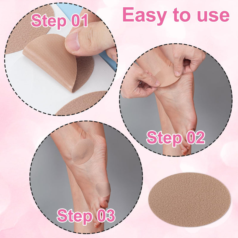 3 Sheets Moleskin Adhesive Pads, Multi-Shapes Moleskin Tape, Moleskin Strips Prevention Pads Anti-Wear Mole Skin Patch for Feet Heels- Nude Color 25pcs- 3 Sheet