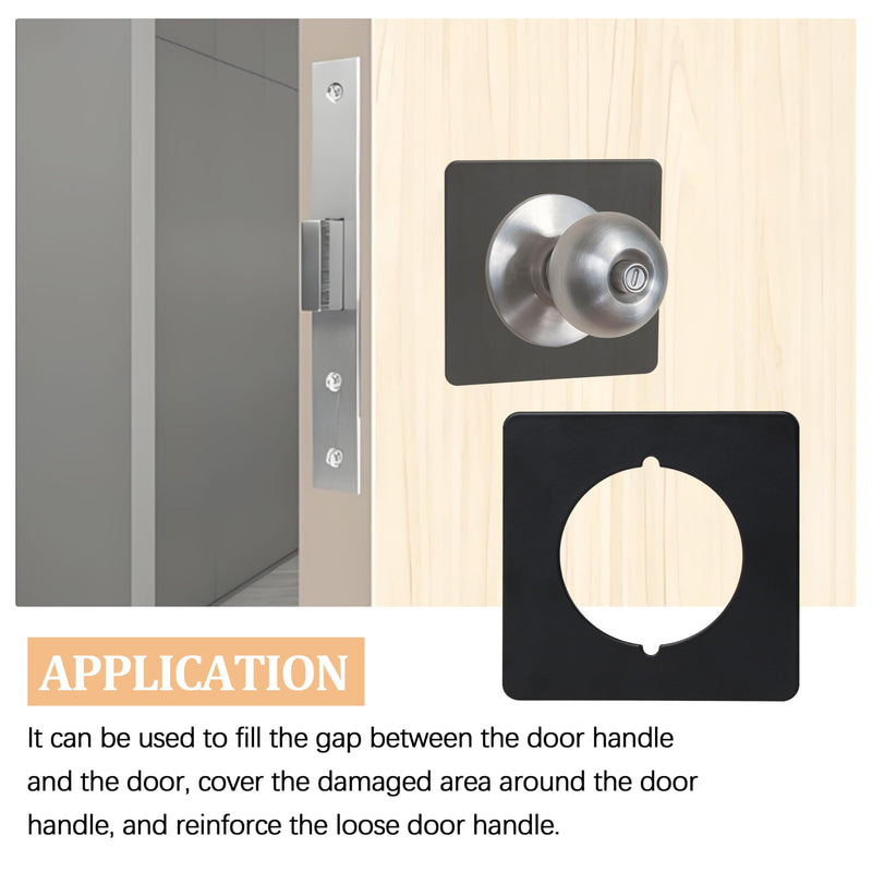 Scar Plate for Door Knob Square,Door Knob Reinforcement Plate Black,Fits Under Existing Lock Set to Cover Up The Damaged Door(Set of 4 Black Door Lock Scar Plates)