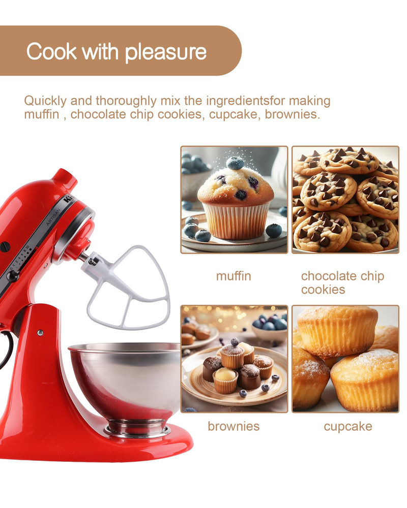 K45B Coated Flat Beater, Compatible with KitchenAid Paddle for Mixer, KitchenAid Accessories and Attachments Fits for 4.5-5 Quart Tilt-Head Stand Mixer