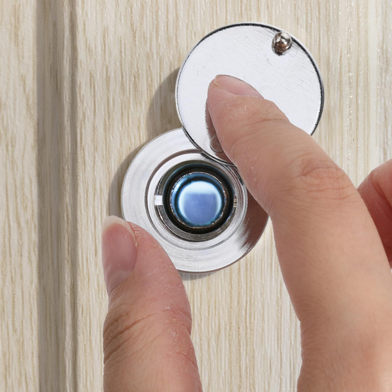 Peephole Cover, Peep Hole Covers for Door, Home Security Peephole Protector, Solid Privacy Door Viewer Cover with Double-Sided Self-Adhesive Tape, Inner Diameter 1.65cm(1 Set, Silver)