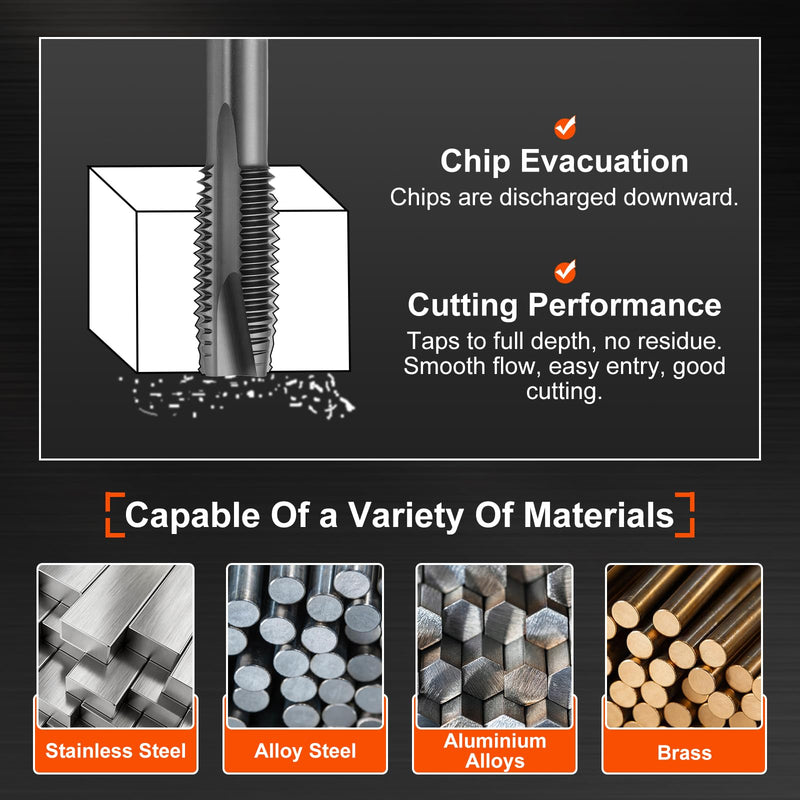 M24 x 3 Spiral Point Tap - M35 High Speed Steel Metric Right Hand Thread Tap TICN Finish Screw Thread Milling Machine Taps Threading Tapping M24 x 3
