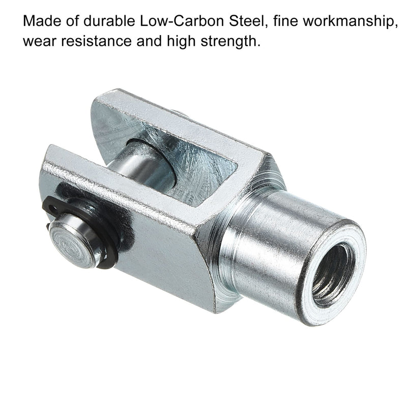 PATIKIL M8x1.25 Air Cylinder Rod Clevis End, 3 Pack Female Thread Y Connector 42mm Length for Air Cylinder Foot Mounting Work, Silver