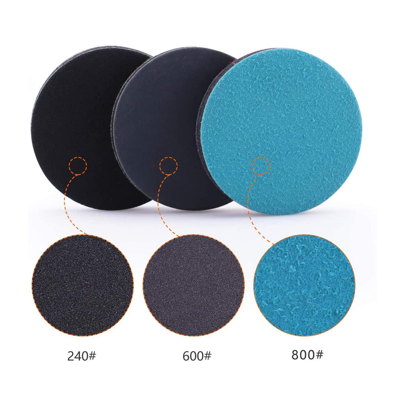 5Inch Glass polishing Pads, 10Pcs Wool Felt Disc Glass Polishing Kit Buffing Pads Sanding Discs with Backing Pad and M14 Drill Adapter for Rotary Tools Polish Glass and Metal