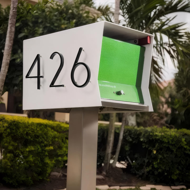 Briout 5" Floating House Numbers for Outside, Metal Modern Address Numbers for House, Zinc Alloy Anti-Rust Home Address Numbers for Door Mailbox, High Gloss Black (1) 5In 1
