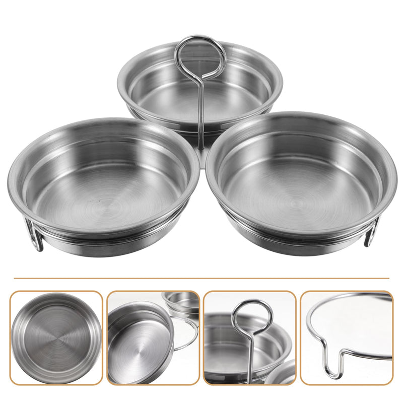 Stainless Steel Egg Poacher Insert Cups Egg Mold for Poached Eggs Ring Mold Deep Pan Design with Handle and Oil Brush 7.28 Inch Kitchen Cookware
