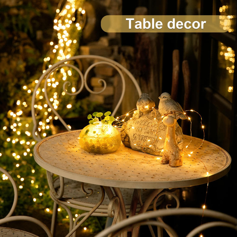 JMEXSUSS 2 Pack Fairy Lights Battery Operated with Remote, Total 400 LED 132ft Battery Powered String Lights, Twinkle Fairy Lights for Bedroom Indoor Outdoor Patio Tree Valentine Decor, Warm White 2 Pack 200LED *Warm White