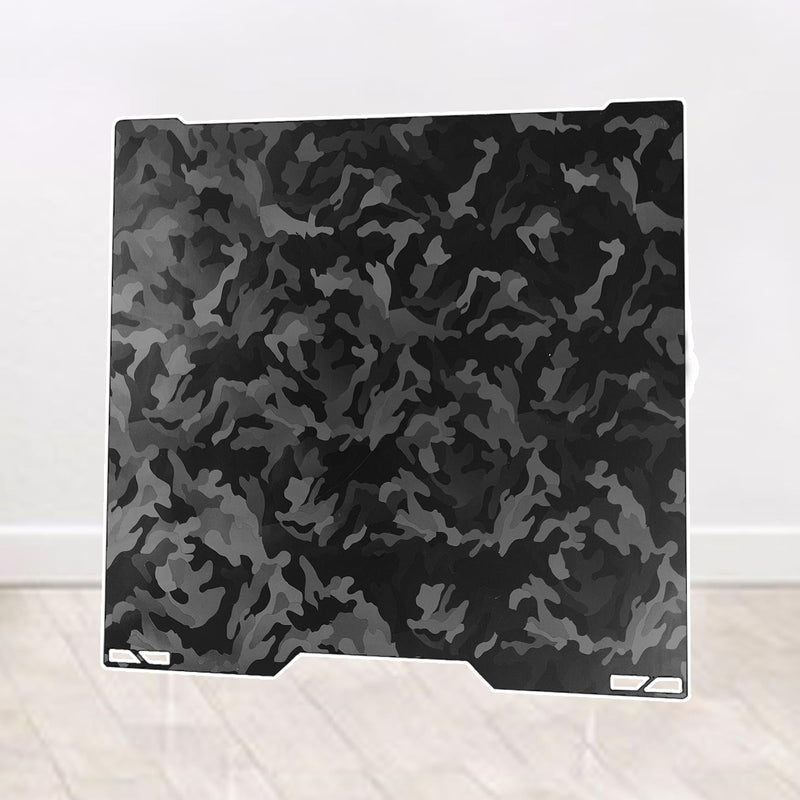 H2S H2D Build Plate 346x355mm, Double Sided Smooth Spring Steel Plate for Bambu Lab H2S, H2D, H2D Combo 3D Printer Platform, 350mmx320mm Print Size（Camouflage+Black Forged Carbon Fiber） Camouflage+Black Forged Carbon Fiber 355x346mm(H2D)