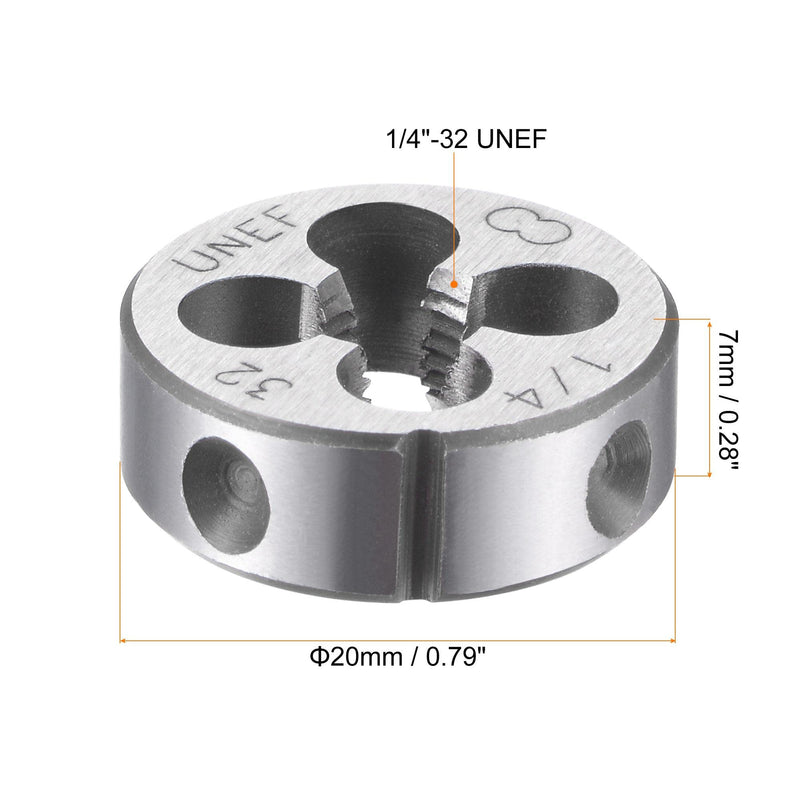 uxcell Round Threading Dies 1/4"-32 UNEF, Alloy Tool Steel Machine Thread Repair Hand Tool