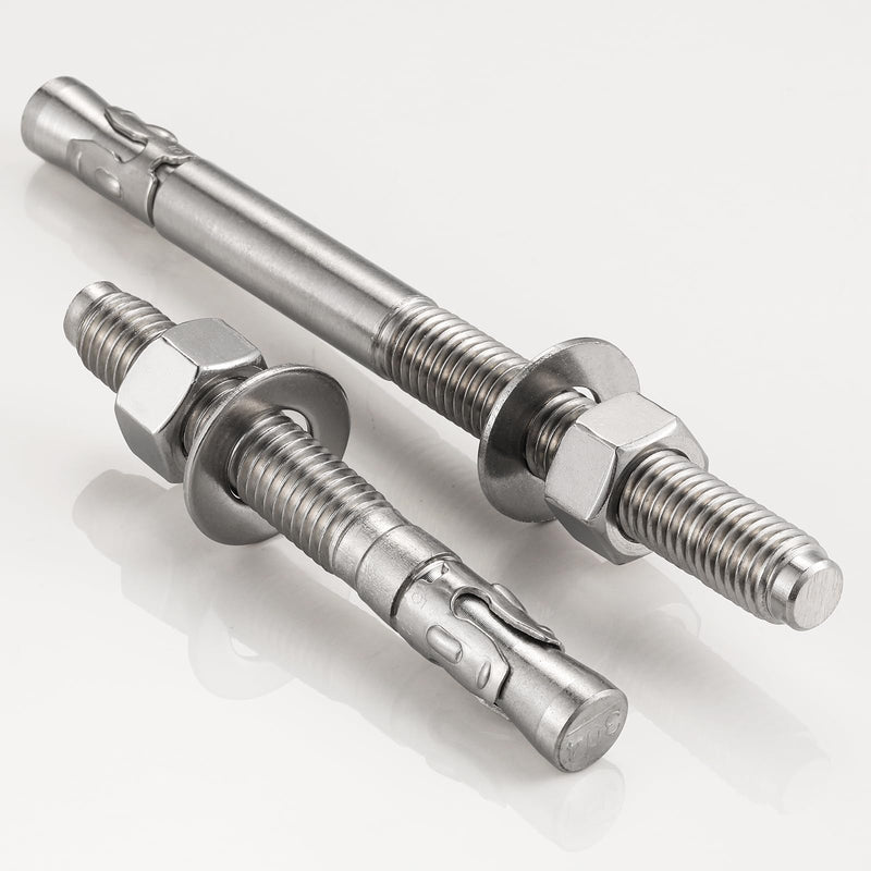 10Pcs 1/4x3" Inch Standard Fasteners for Heavy-Duty 304 Stainless Steel Wedge Anchors for Cement and Concrete 1/4x3" 10