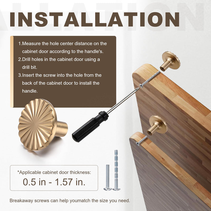 20 Pack Champagne Bronze Cabinet Knobs, Vintage Drawer Knobs Dresser Pulls Zinc Alloy Flat Kitchen Hardware Handles with Screws for Home Bathroom Cupboard Closet Wardrobe, 1.18" Diameter 20