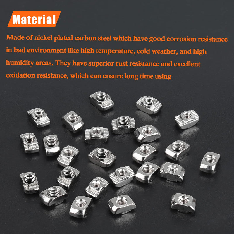 100 Pieces 2020 Series M5 T Nuts, M5 T Slot Nuts for Aluminum Profile M5 (100 PCS)