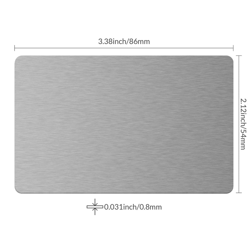Aluminum Color Blank Nameplate, 15Pcs 86X54X0.8mm Blank Metal Card for Home Indoor DIY Signage Etching, Anodized Aluminum Plate for Laser Printing Engraving (Silver) Silver