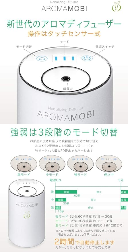 funks AROMA MOBI Rechargeable Aroma Diffuser Nebulizer White - NewNest Australia