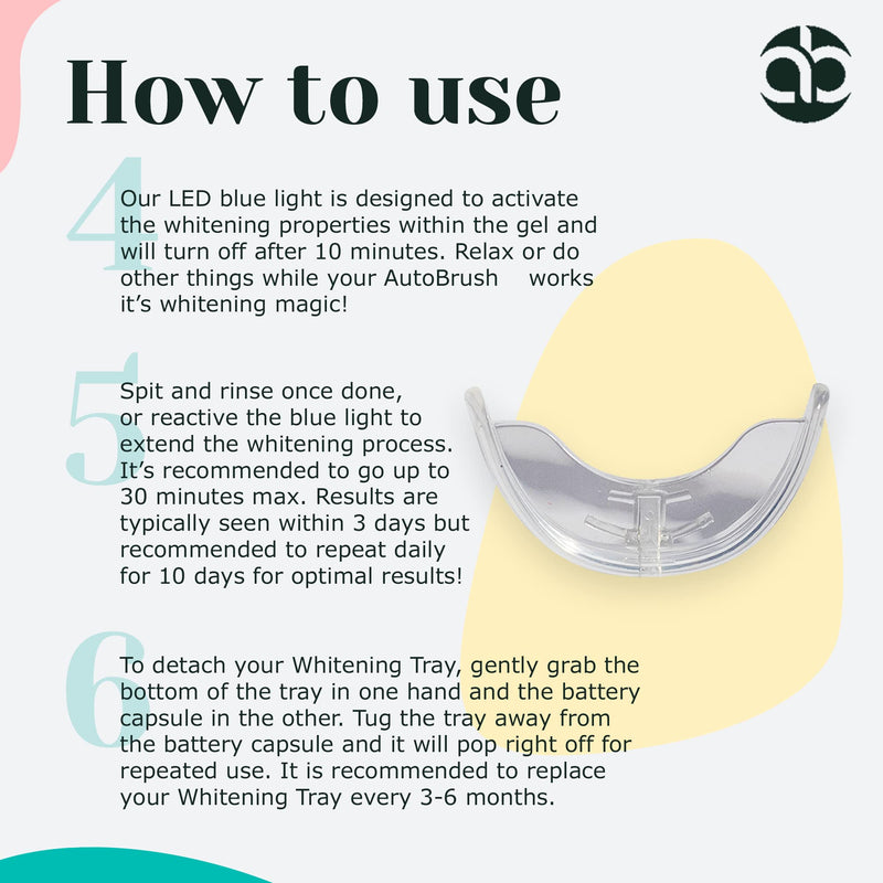 autobrush Teeth Whitening Tray Attachment Head, Compatible with autobrush Pro, Home Whitening System (Whitening Tray Only)