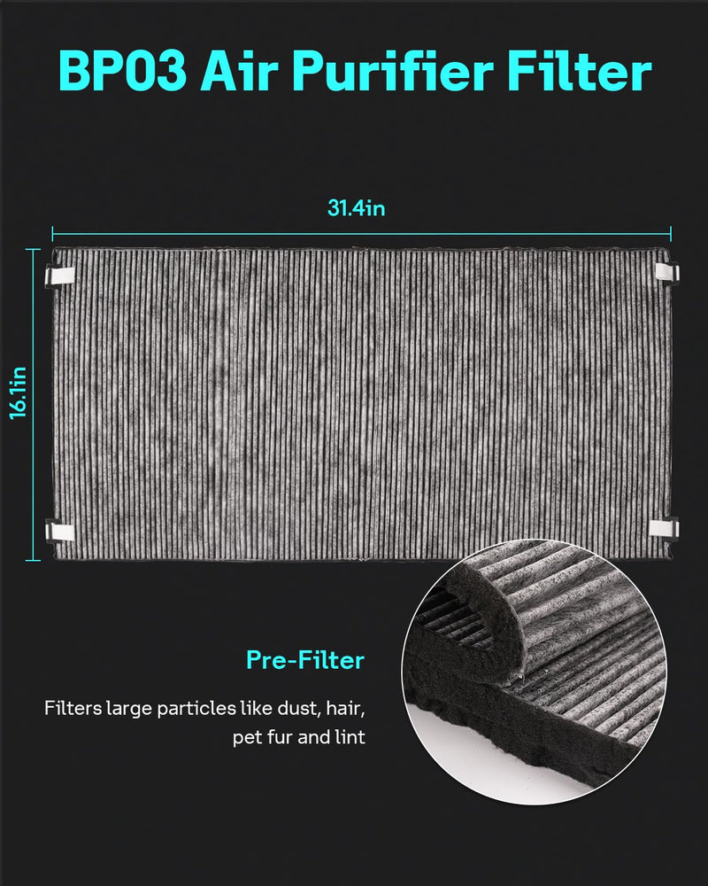 BP03 Replacement Filter Compatible with Dyson BP03/BP04/BP06 High-Efficient Activated Carbon Filter,# 972133-02 & 972133-03 for Dyson Models BP03/BP04/BP06 Pur-ifier Big + Quiet 4