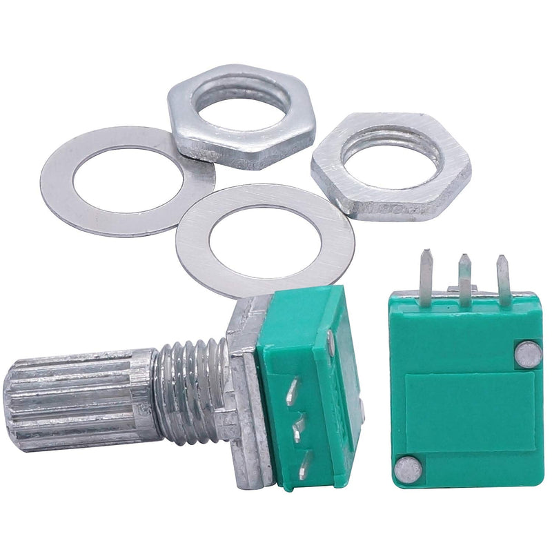 TWTADE 10Pcs Single Linear Rotary Seal Amplifier Potentiometers Type 10k Ohm Knurled Shaft 3Pin RK097N-3-10K