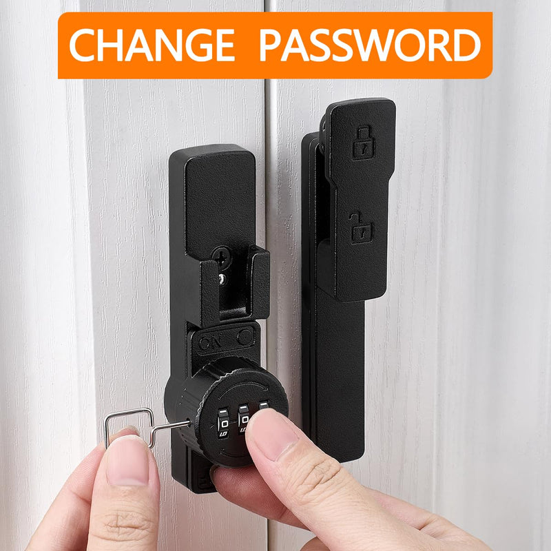Matte Black 180 Degree Barn Door Lock,Mechanical Password Lock,3 Digit Password Keyless,Flip Latch with Combination,Protect Privacy,for Barn Door,Cabinets,Windows,Garden,Bathroom Matte Black_180 Degree 1
