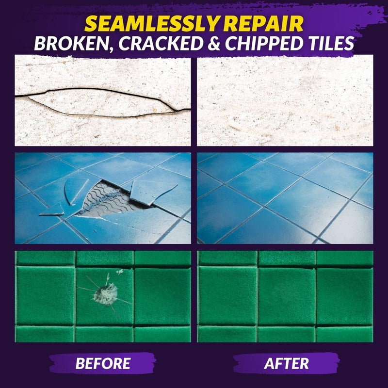 Coconix Tile & Stone Repair Kit with Epoxy Putty Stick, Fix Cracked Porcelain, Ceramic, Fiberglass, Super Strong Adhesion, Color Match for Any Floor & Wall Mosaic, Fast-Drying, Seamless,Durable Repair (Multi) Multi