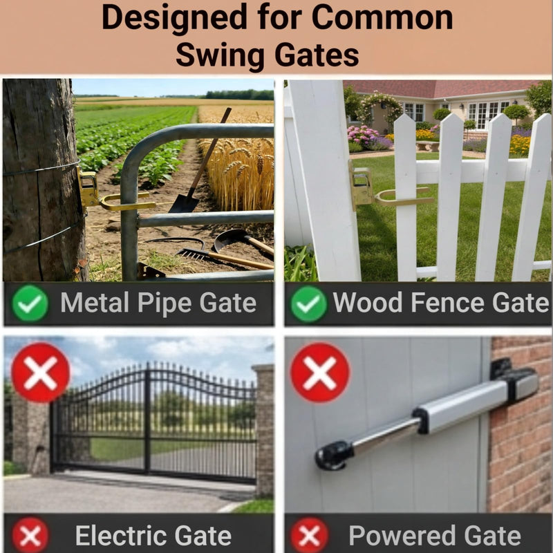 Heavy Duty Gate Latch for Farm & Ranch Gates, One Hand Automatic Spring Lock, Instant Self Locking Gate Latch for Metal Pipe, Wood & Backyard Fence Gates, Rust Resistant Easy Install 1