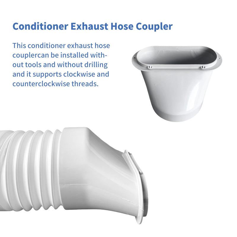 5.9 inch Air Conditioner Portable Exhaust Hose coupler, Window Sealing Plate Vent Tube Connector Adapter Portable AC Unit Exhaust Hose Coupler Connector for Air Conditioning Exhaust Port