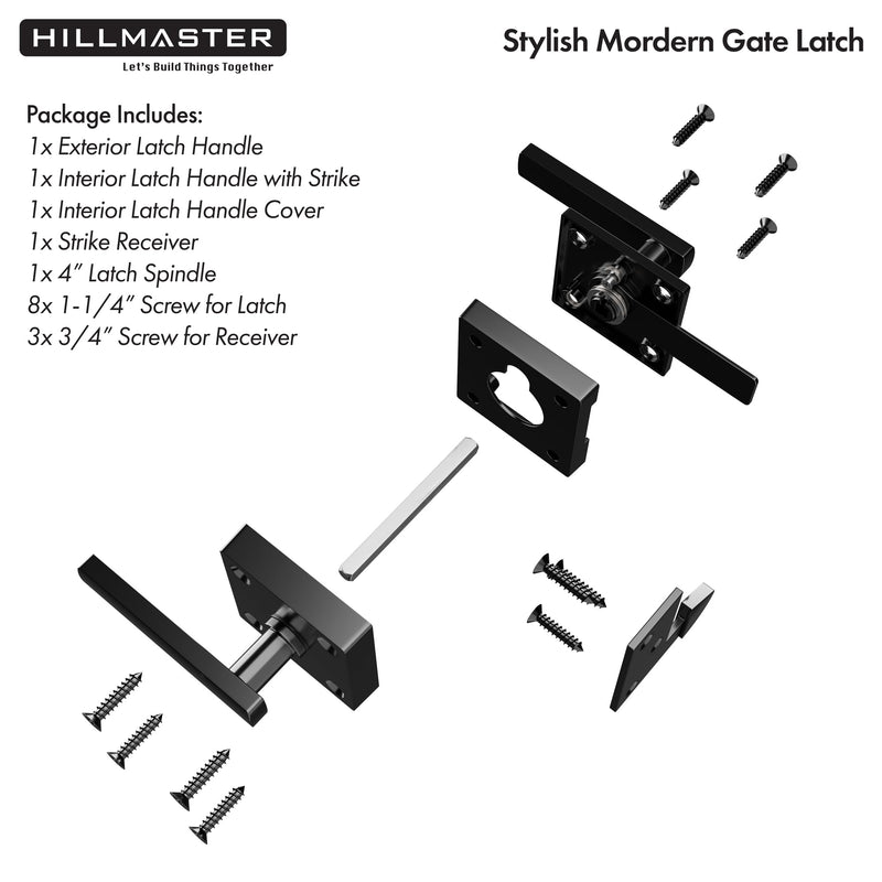 Double Sided Gate Latch for Wooden Fence,Heavy Duty Swinging Door Latch Two Sided Gate Door Latch for Outdoor Fence,Self Locking Gate Latch Gate Hardware for Wood Gates,Pool,Backyard,Garden