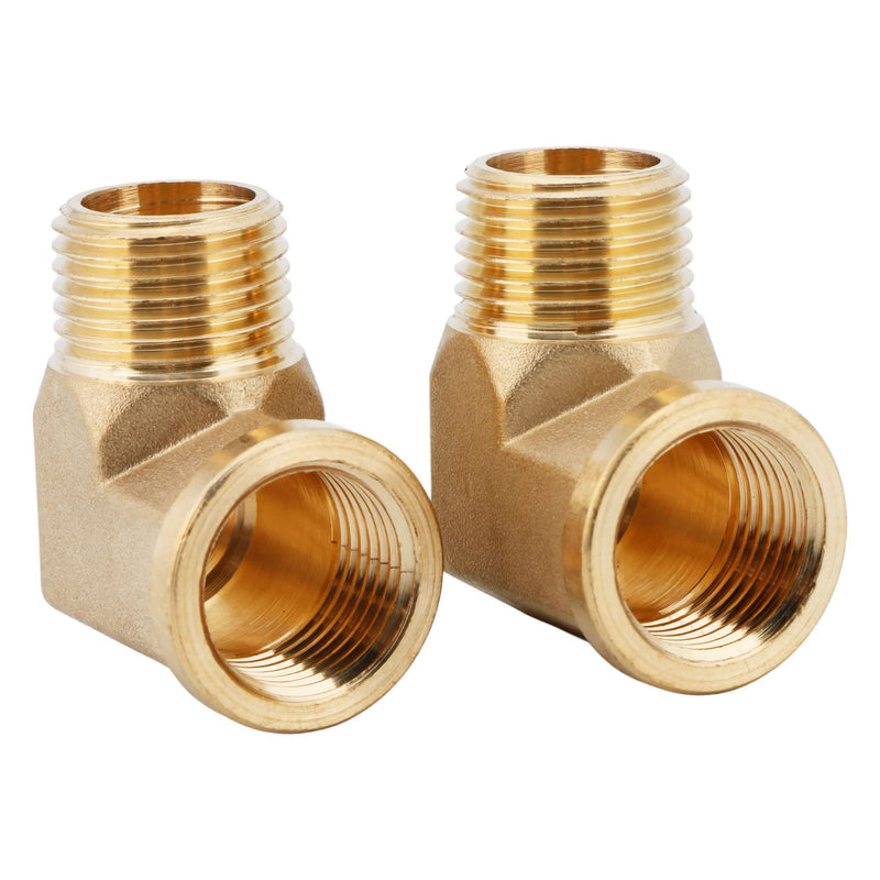 U.S. Solid 2pcs 90 Degree Barstock Street Elbow Brass Pipe Fitting 1/2" NPT Male Pipe to 1/2" NPT Female 1/2" NPT Male x 1/2" NPT Female