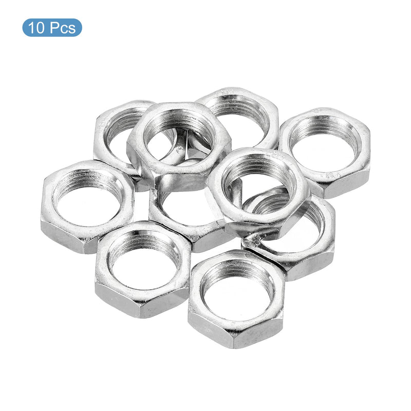 PATIKIL M18 x 1.5 Steel Hex Nuts, 10 Pack Metric Thread Zinc Plated Finished Hardware Nuts Screw Bolt Fasteners 8mm Height