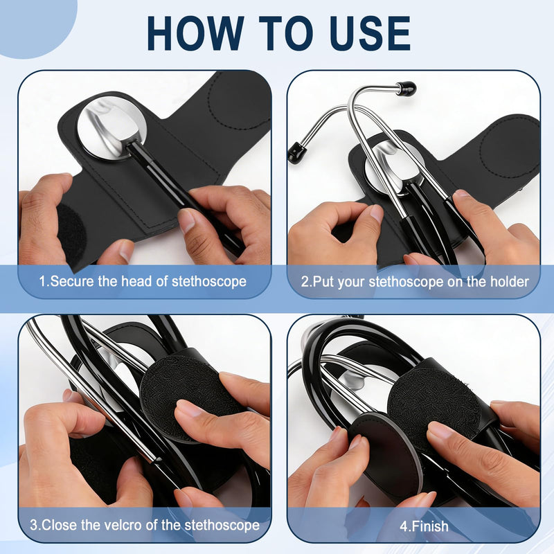 Stethoscope Holder Compatible with EKO,PU Leather | Lightweight,Medical Core 500 Digital Stethoscope Accessory for Physicians, Nurses & Students