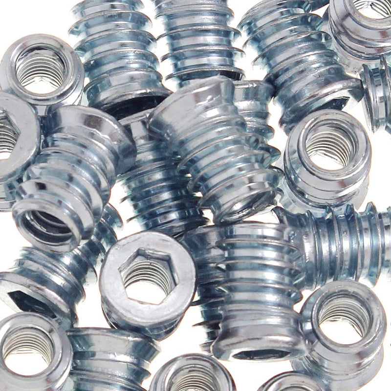 1/4-20 Hex Drive Threaded Inserts for Wood - 40 Pieces 1/4-20 x 15mm