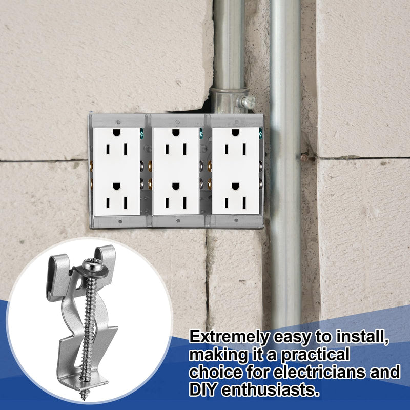 Shimeyao 25 Pcs Old Work Switch Box Supports, F Clips for Electrical Box Repair, Ideal for Old Work Boxes Installation & Electrical Boxes Retrofits