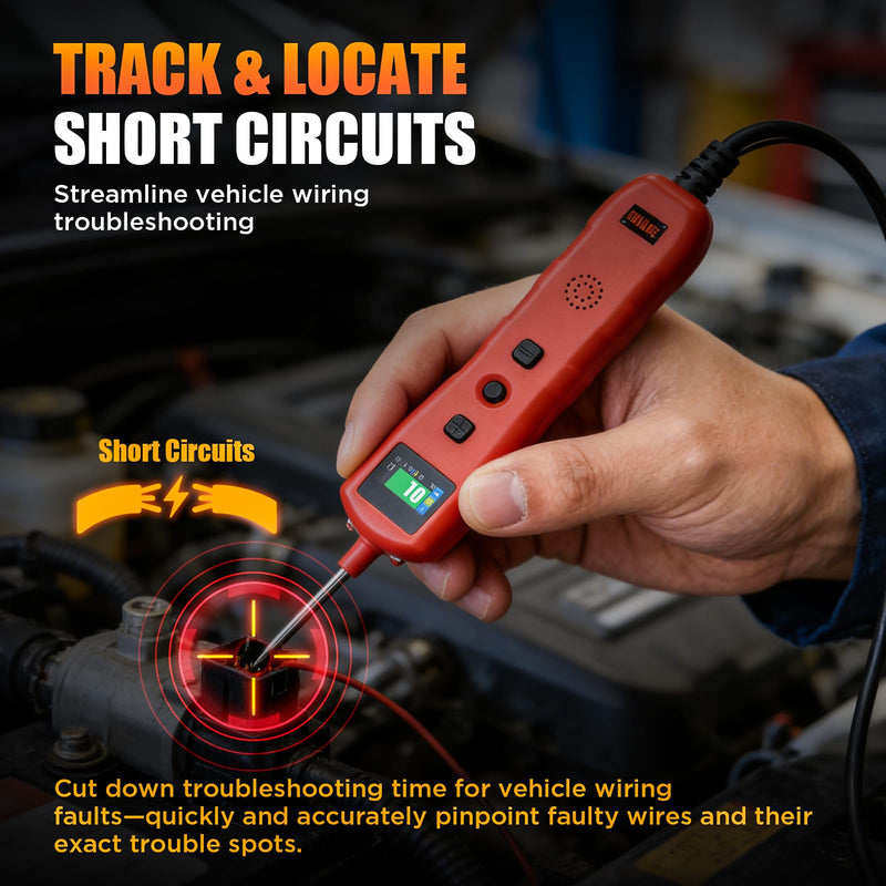 CMTOOL Power Circuit Probe Tester, 9-30V Test Light Automotive, Car Fuse Tester, Voltage Tester 0.3V-70V, Circuit Breaker Finder, Component Activation Tool