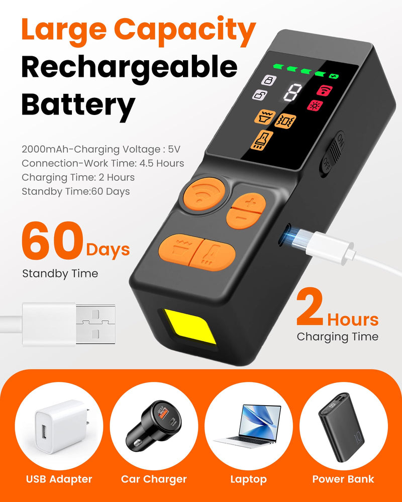 4X Ultrasonic Dog Bark Deterrent Devices, Anti Barking Device for Dogs with 10 Modes, 45FT Range, Rechargeable & Safe Bark Control for Indoor/Outdoor Use (Black+Orange) Black+Orange