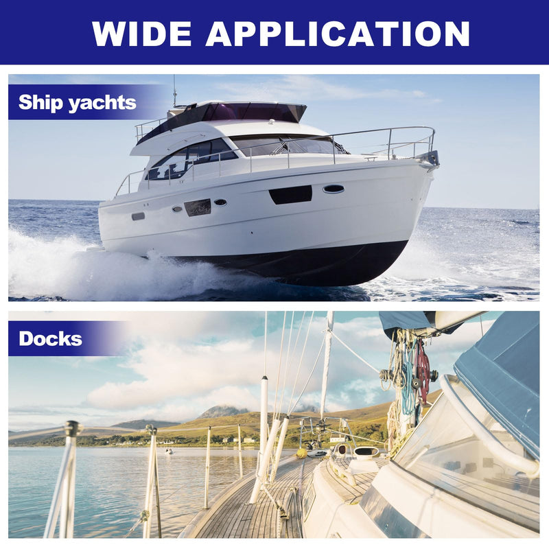 uxcell Boat Hand Rail Fitting 90 Degrees, 2Pcs Marine 316 Stainless Steel Rectangular Base, Silver