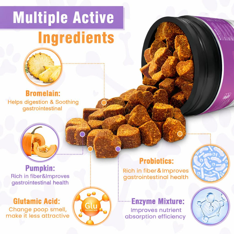 200 Chews No Poo Chews-No Poop Eating Deterrent for Dog-Coprophagia Deterrent for Dogs-Prevent Stop Dogs from Eating Poop Supplement with Digestive Enzymes&Probiotics-Breath Freshener-Chicken Chicken