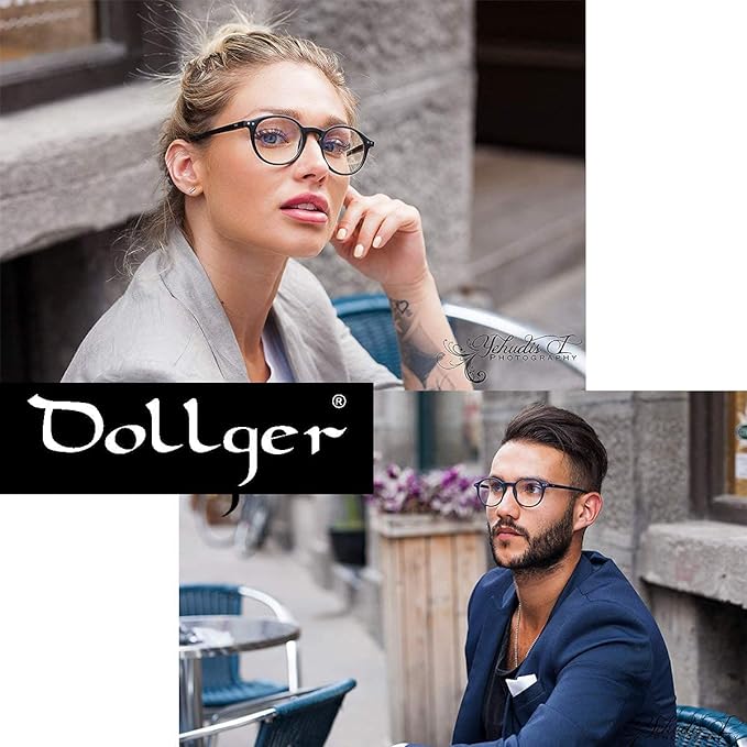 Dollger Blue Light Cut Glasses, Date Glasses, No Degree, Ultra Lightweight, UV Protection, UV Protection, Blue Light Reduction, Round Glasses, Round Glasses, Boston-Shaped, Small Face Effect, Stylish, - NewNest Australia