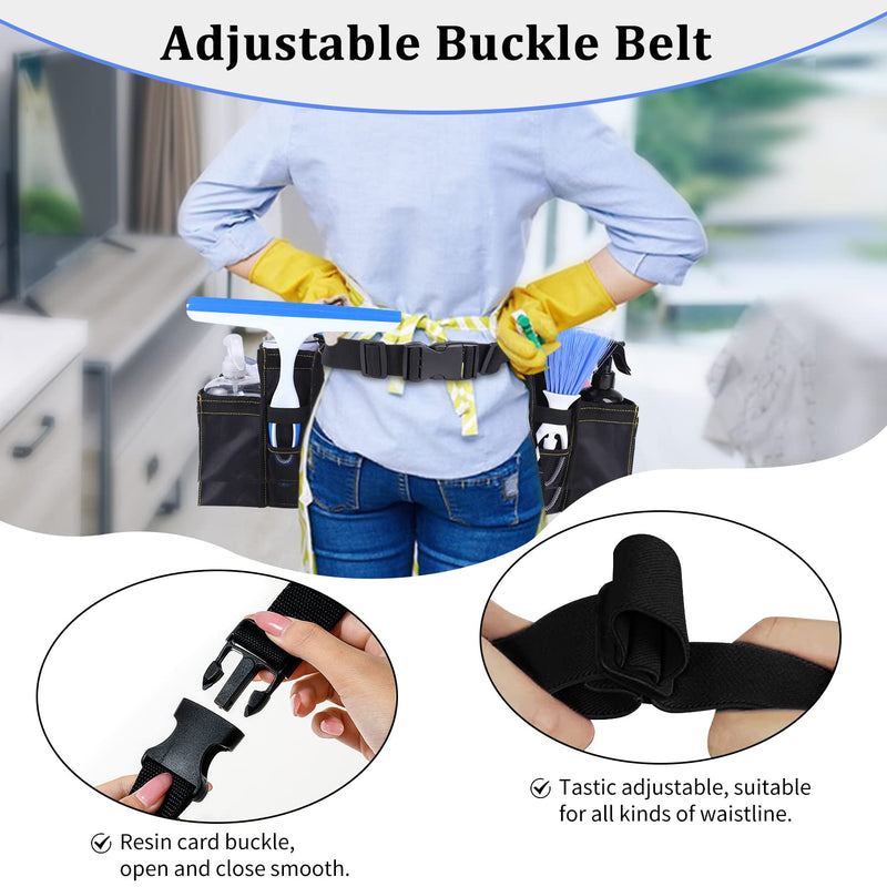 Cleaning Belt,Tool Pouch Waist Apron with Pockets Cleaning Supplies for Housekeeping Water-Resistant Cleaning Caddy Aprons for Cleaning Work