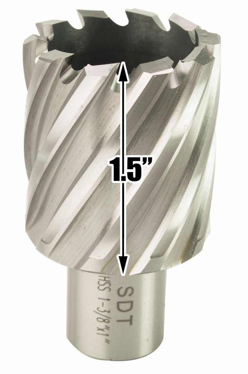 Steel Dragon Tools 1-3/8" x 1" High Speed Steel Annular Cutter with 3/4" Weldon Shank