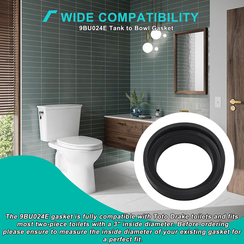 9BU024E Tank to Bowl Gasket Compatible with Toto Drake Toilet | Toilet Gasket Fits Most 3" Two-Piece Toilets,Toilet Tank Gasket, Replace Toto Toilet Part,Replacement Gasket for Toto Toilet
