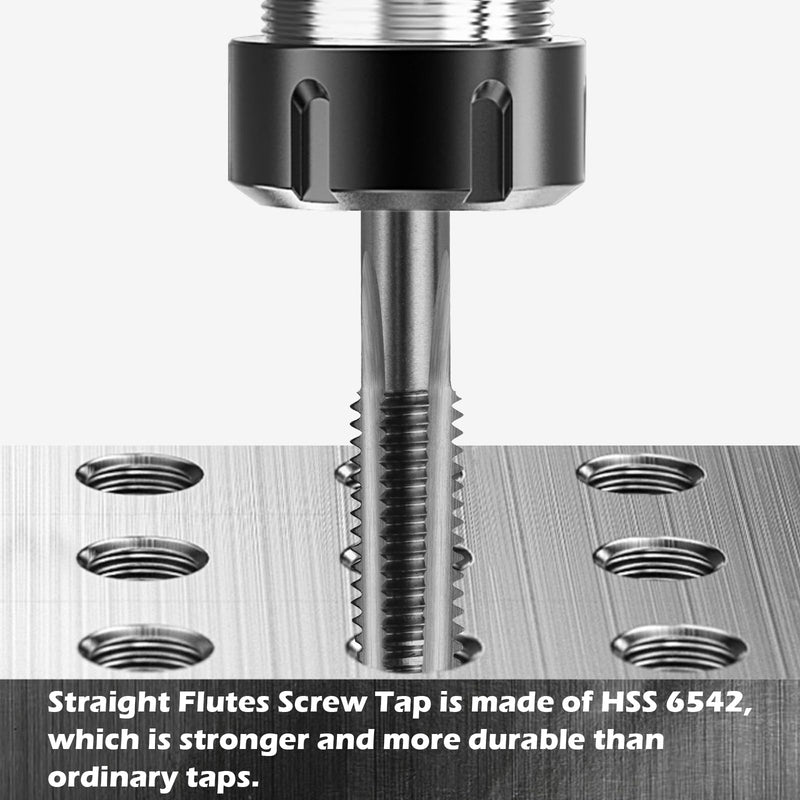 Metric Machine Tap,2pcs M6 x 1.0mm HSS 6542 Straight Flutes Screw Tapping Threading Machinist Repair DIY Tool