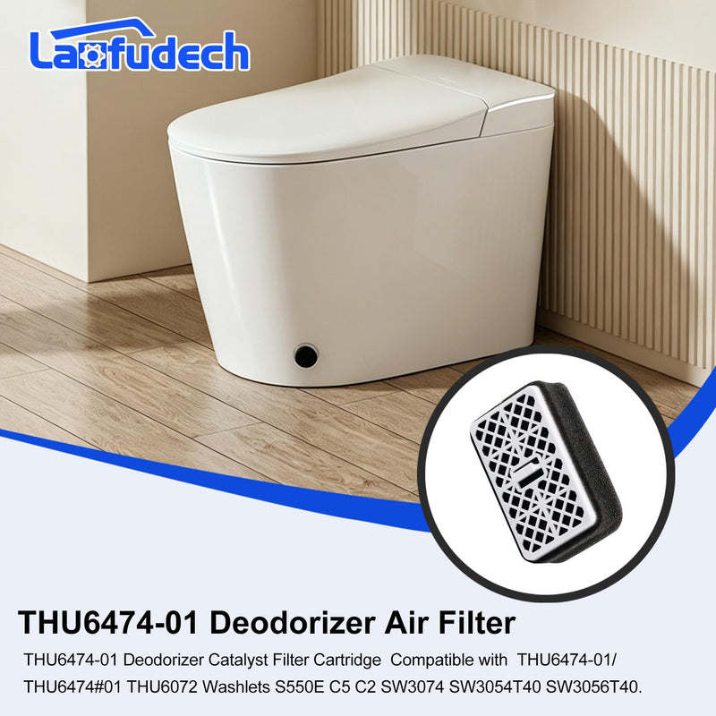 THU6474-01 Deodorizer Filter Cartridges, Compatible with TO-TO Wa-shlet S500E S550E K300 C2 C5 SW3074 SW3054T40 SW3056T40, Activated Carbon Bathroom Toilet Deodorizing Cartridge Filters（3/Pack）