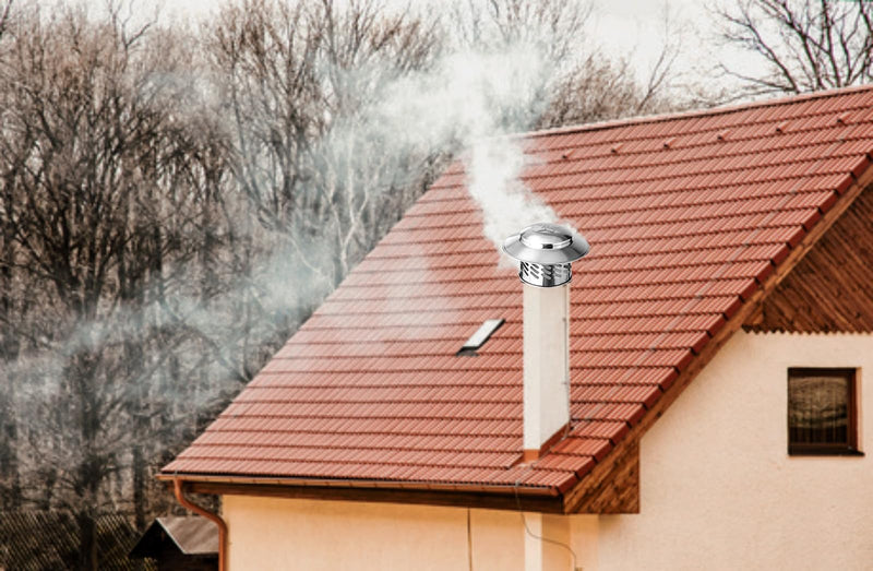 Cone Top Chimney Cap, Chimney Cover Cap Outside Roof Fireplace Screen Cover Exterior Stove Pipe Topper (Sliver, 6in)