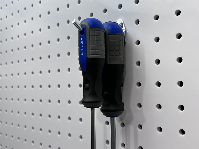 Triton Products 2-1/2" Steel Pegboard Hooks - Heavy Duty Single Rod 10-Pack Durahook, 30 Degree Bend, Fits 1/8 Inch and 1/4 Inch Duraboards and Pegboards 2 1/2 Inch