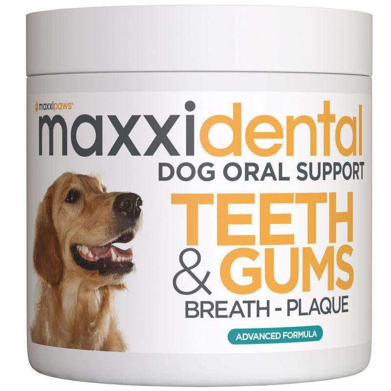 maxxipaws maxxidental Dog Dental Powder | Oral Care Supplement for Teeth, Gums, Plaque, Tartar and Fresh Breath | Kelp, Zeolite, Papain, Probiotics | Easy Sprinkle Formula | 5 oz