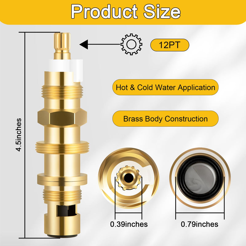 910-030 Ceramic Disc Cartridge Replacement, Compatible with Price/Pfister Shower and Faucet Stem, Shower Valve Cartridge for Tub and Shower Faucet, Brass Construction(2 Pack) 2