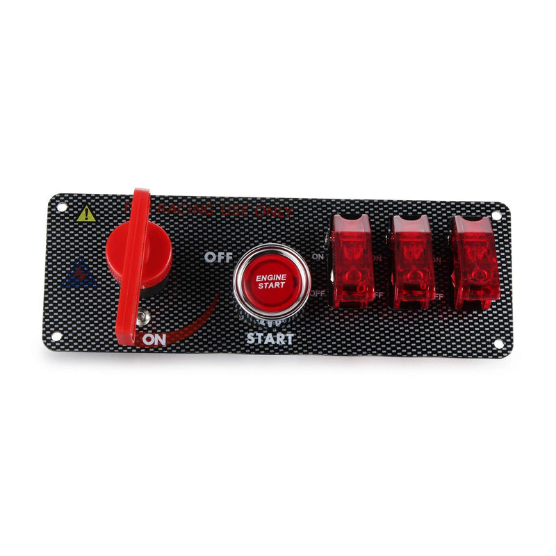 G Madlife Garage 12V 30A Flip-Up Ignition Switch Panel 5 in 1 Car Engine Start Push Button LED Toggle for Car Auto Power Speediness Racing Cars