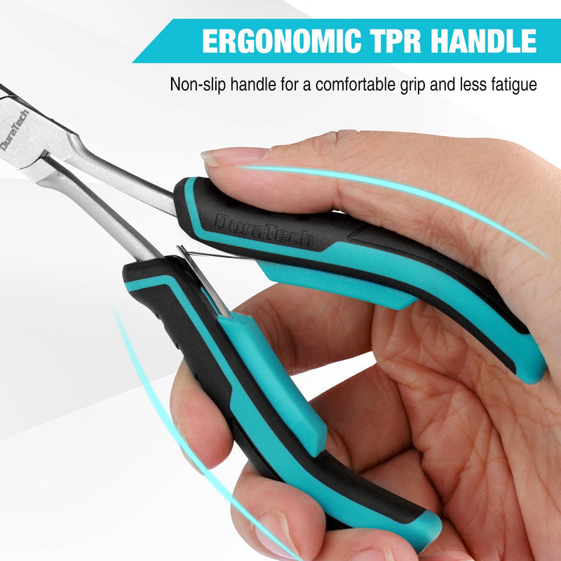 DURATECH 7" Long Reach Needle Nose Pliers, Extra Long Nose Pliers with Smooth Jaws, Small Needle Nose Pliers for Jewelry Making, Wire Bending and Small Object Gripping on Narrow Space 1PC