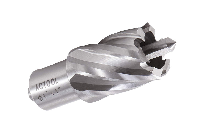 ACTOOL 1" Diameter × 1" Depth of Cut HSS ANNULAR Cutter with 3/4'' Weldon Shank 1'' x 1''