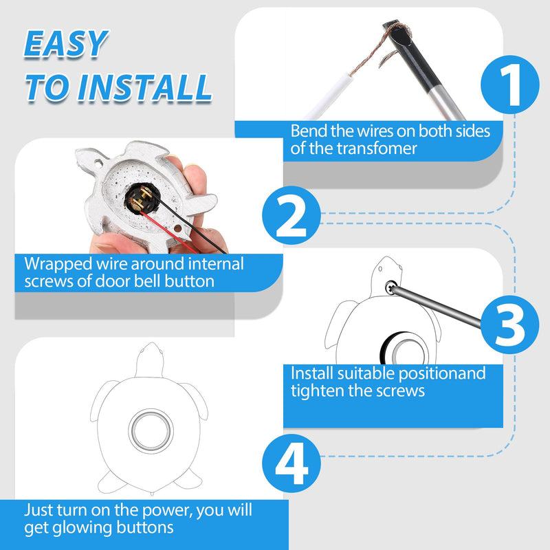 Dreyoo Doorbell Push Button, LED Lighted up Heavy Duty Metal Wall Surfaced Mounted Doorbell Switch for Home, Cool White Door Bell Push Button Replacement with Light