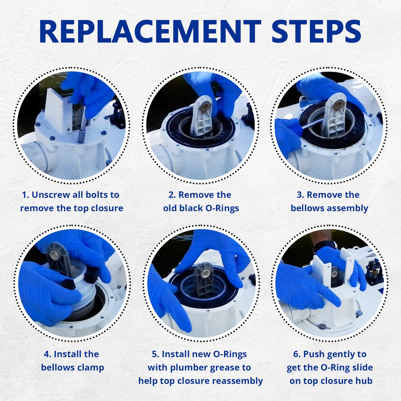 385230980 Pump Bellow Kit Toilet Pump Bellows S/T Pump Kit for Dometic/Sealand VG & VHT Series, Vacuflush S, J, T Series Discharge Pump, Including Bushing and Bolt