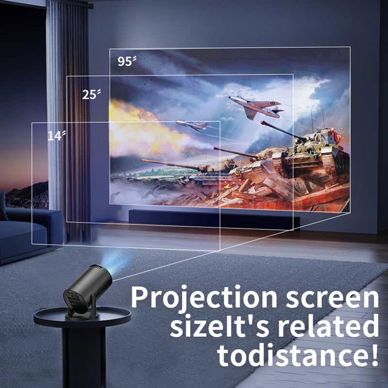 Mini Projector with WiFi, 1080P Full HD Portable Projector, 270° Adjustable, Video Movie Projector for Android Laptop PC Smartphone